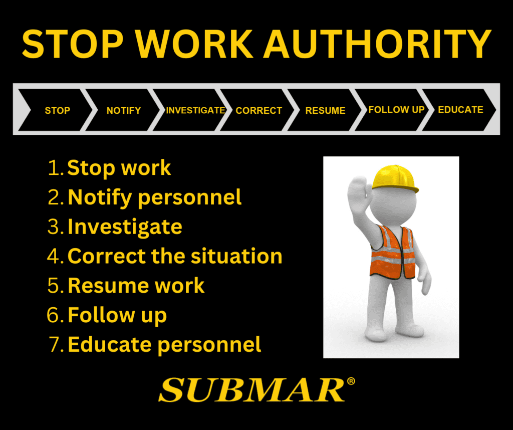 STOP WORK AUTHORITY | Submar